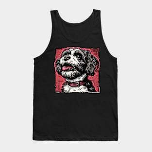 Retro Art Shih Tzu Dog Lover Tank Top